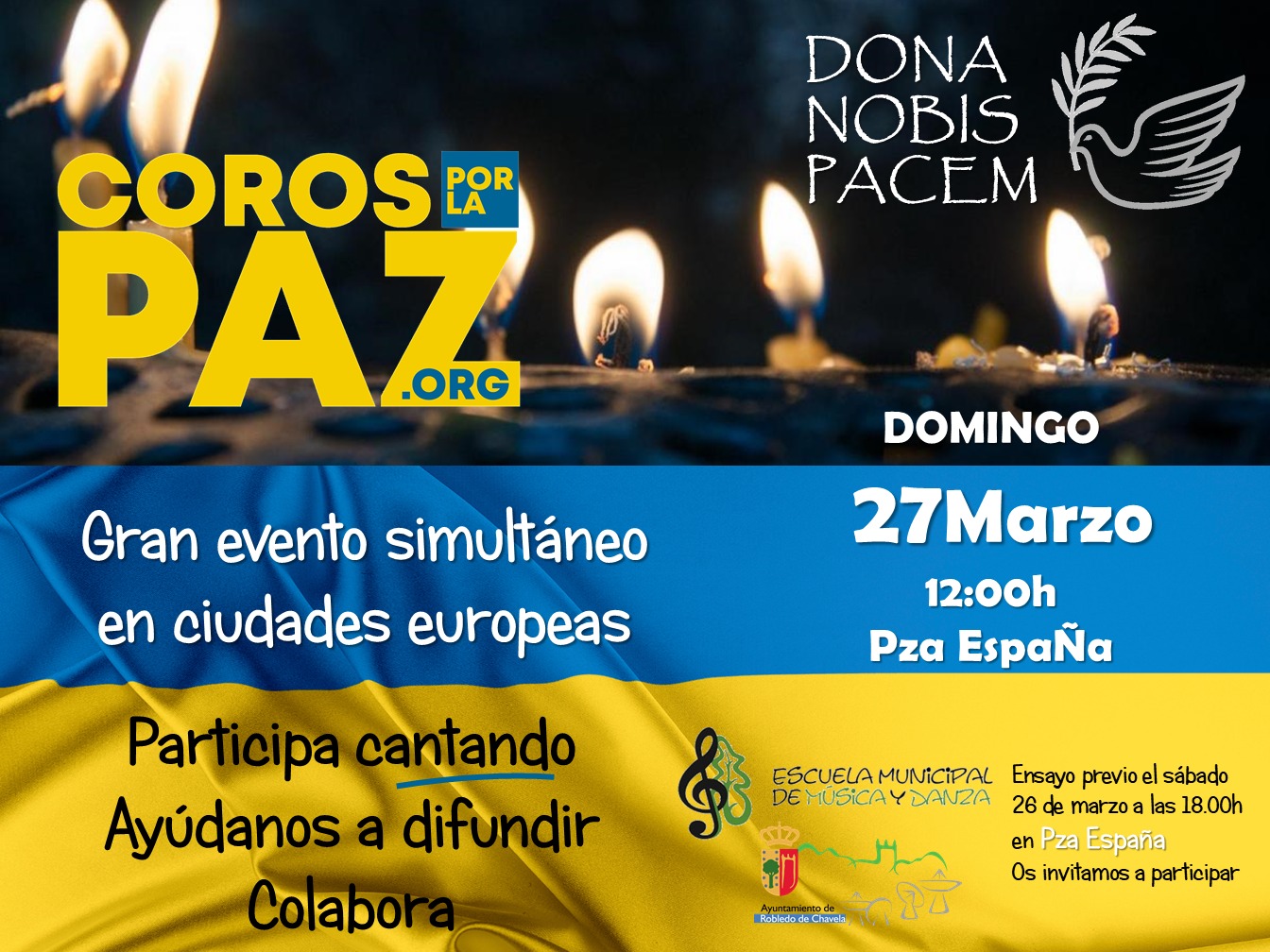 Gran evento simultáneo en ciudades europeas, Coros por La Paz